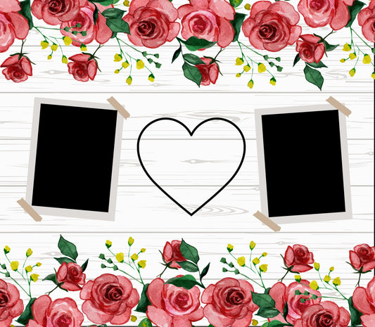 Personalized Photo Rose Tumbler, Custom Insulated 20oz Skinny Cup