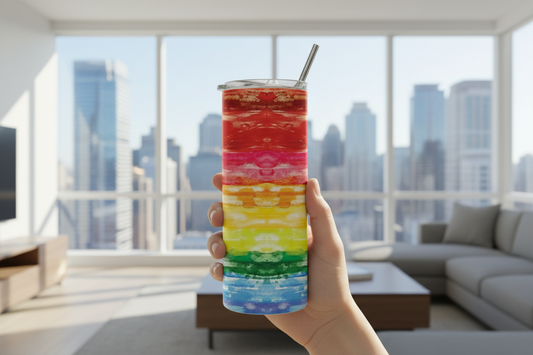Rainbow Watercolor Pride Tumbler – Celebrate Love in Every Color