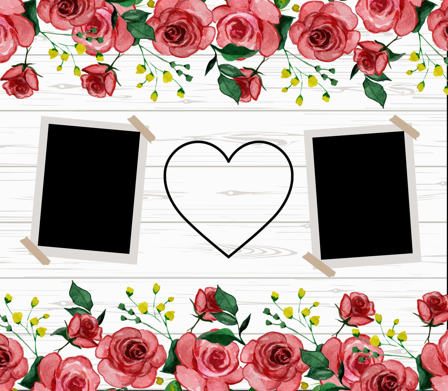 Personalized Photo Rose Tumbler, Custom Insulated 20oz Skinny Cup