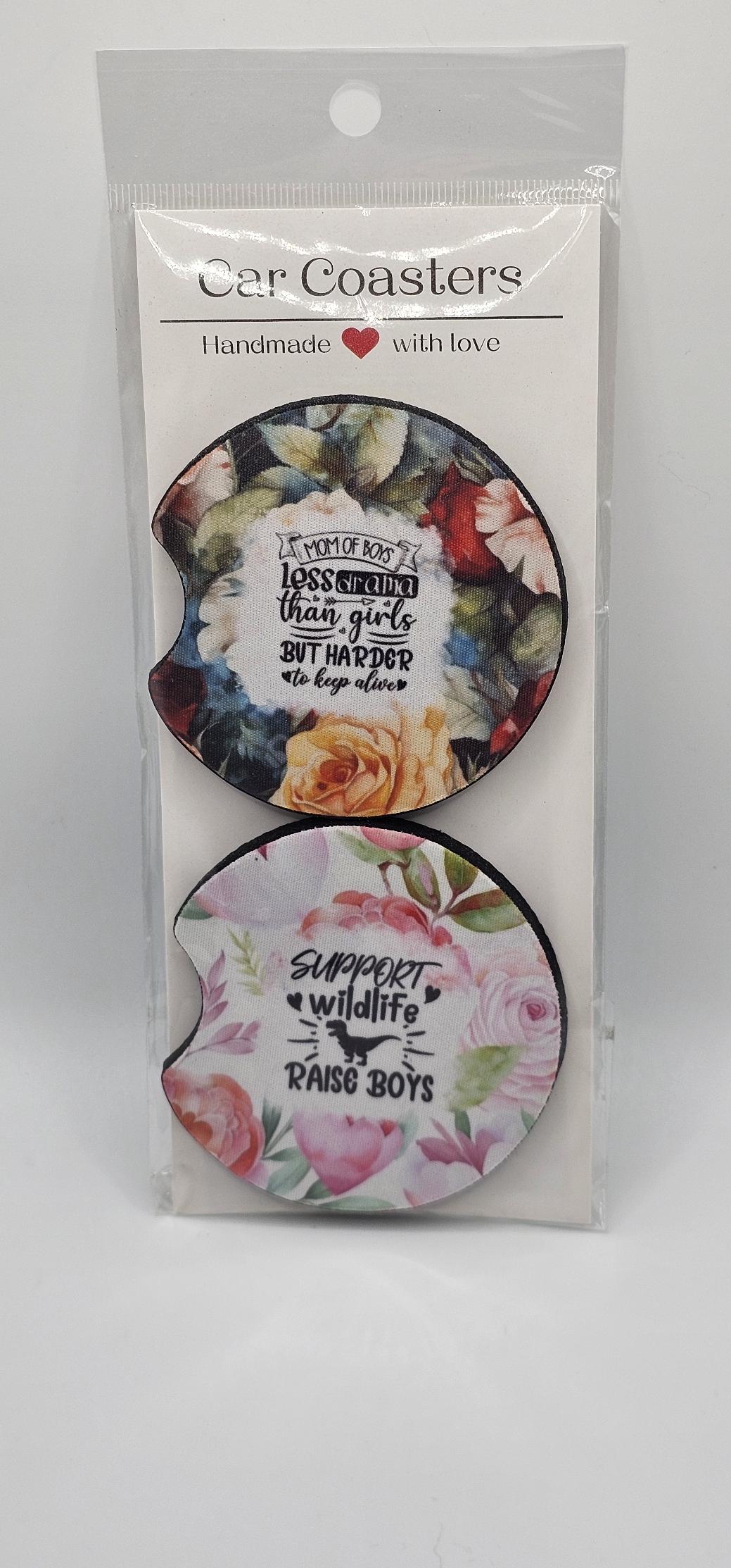 Mom of Boys / Support Wildlife Raise Boys Coaster Set