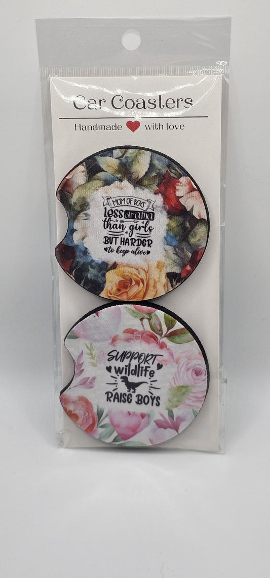 Mom of Boys / Support Wildlife Raise Boys Coaster Set