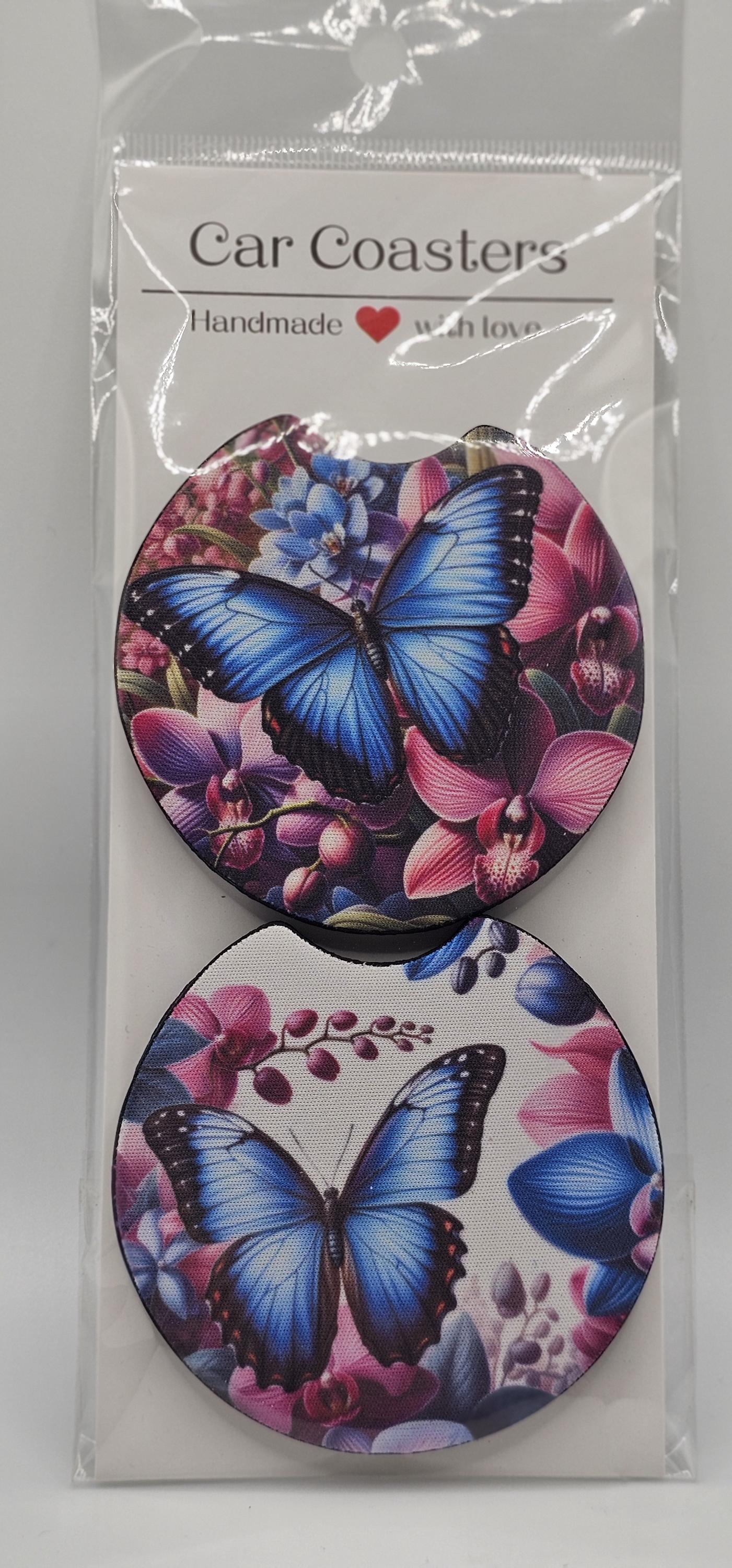 Butterfly Neoprene Car Coaster