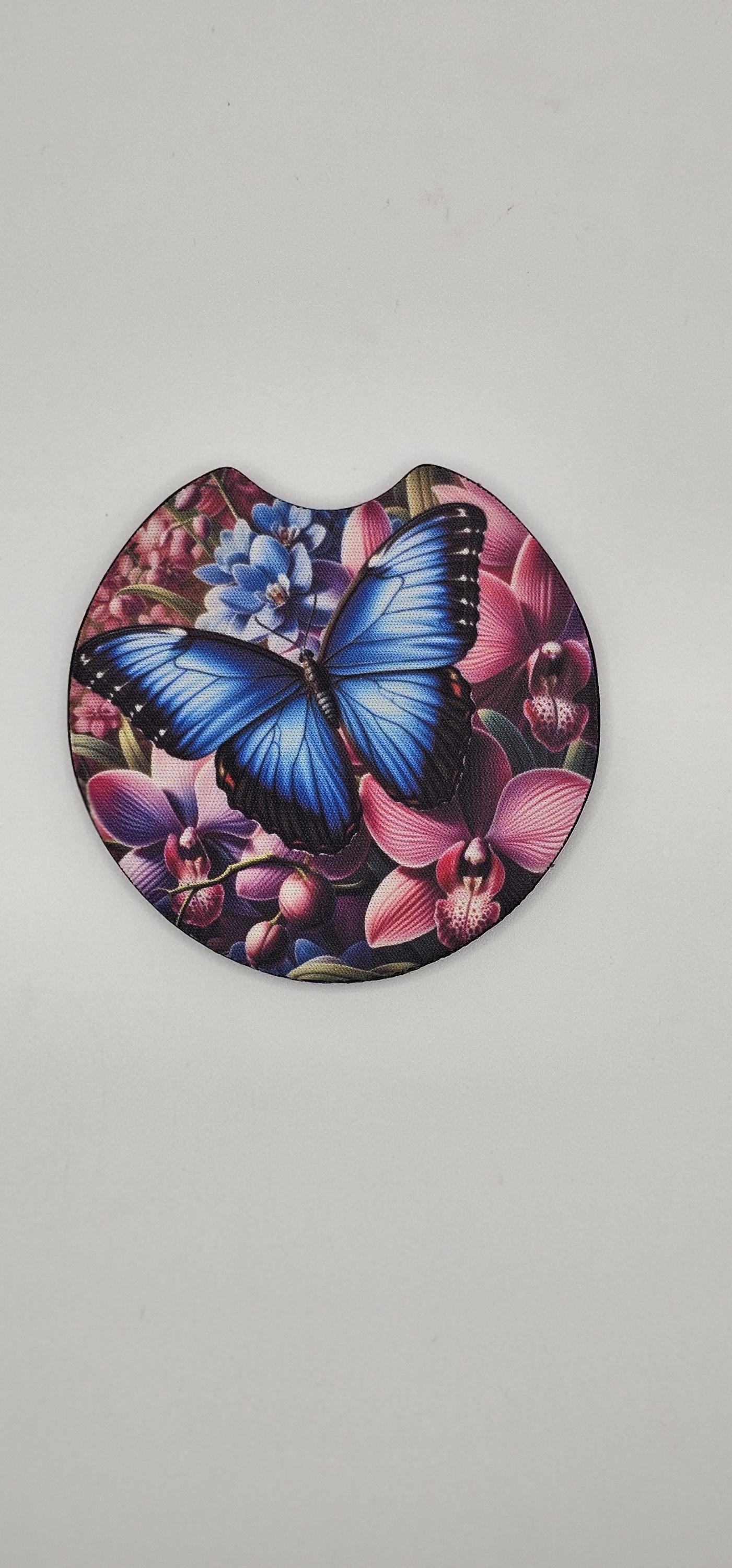 Butterfly Neoprene Car Coaster