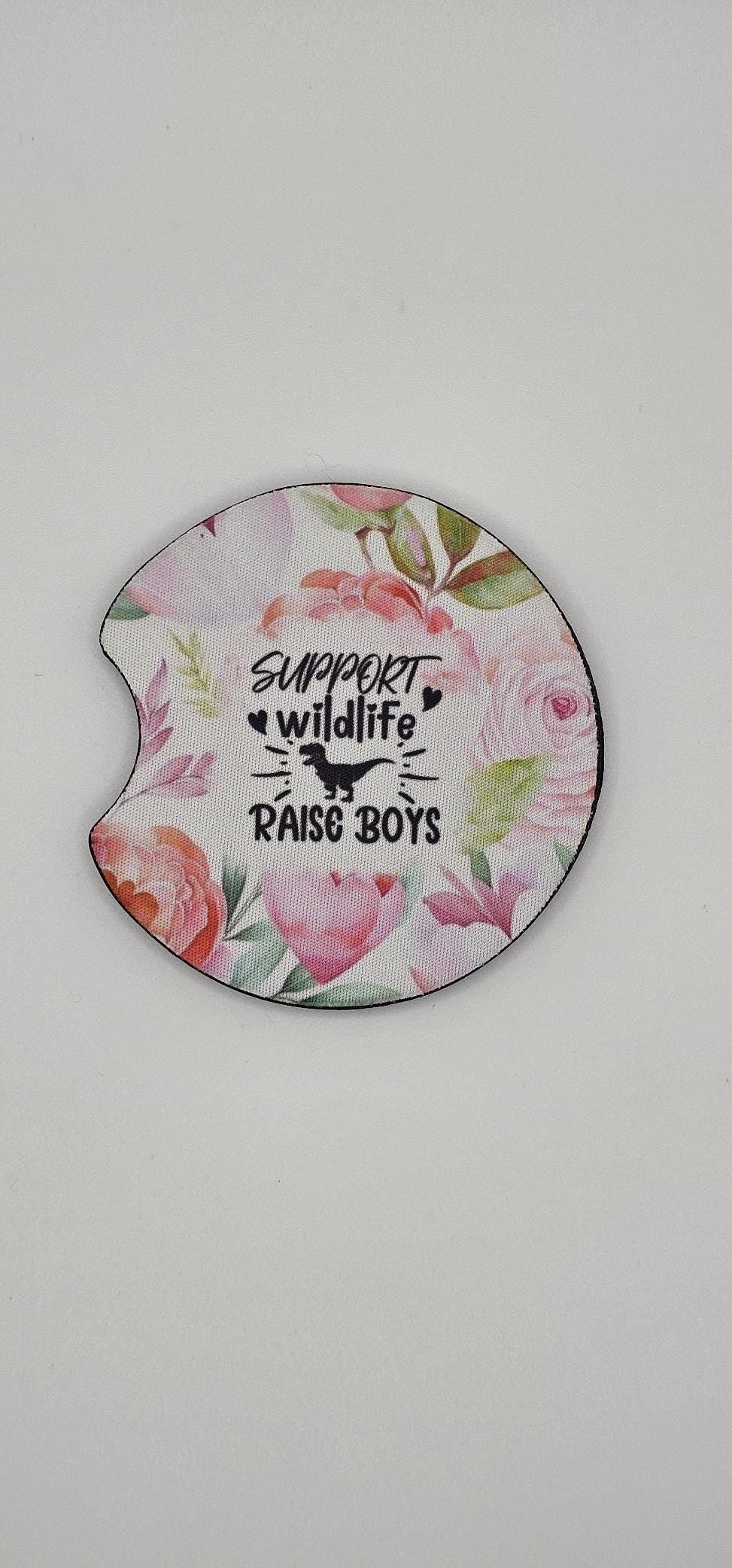 Mom of Boys / Support Wildlife Raise Boys Coaster Set
