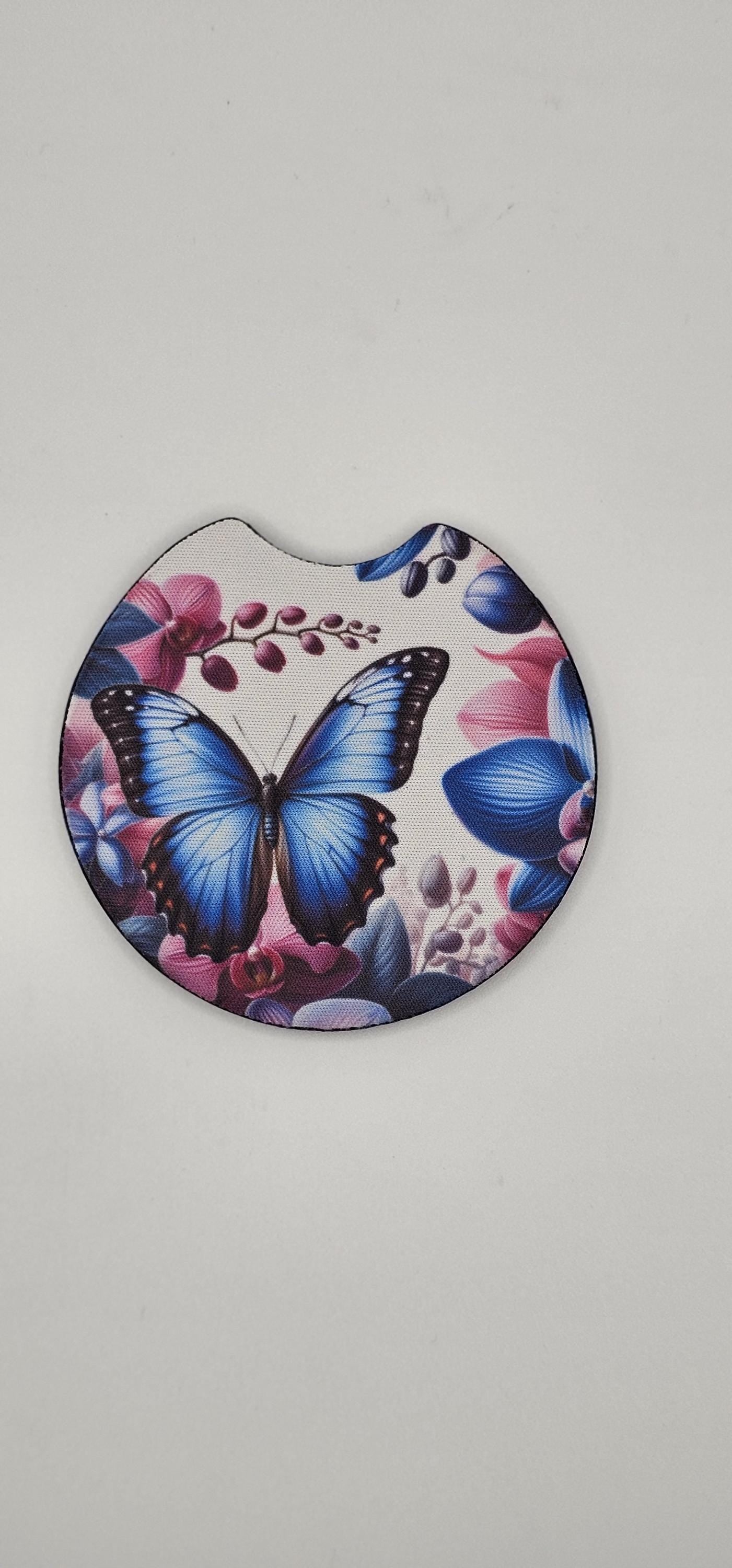 Butterfly Neoprene Car Coaster