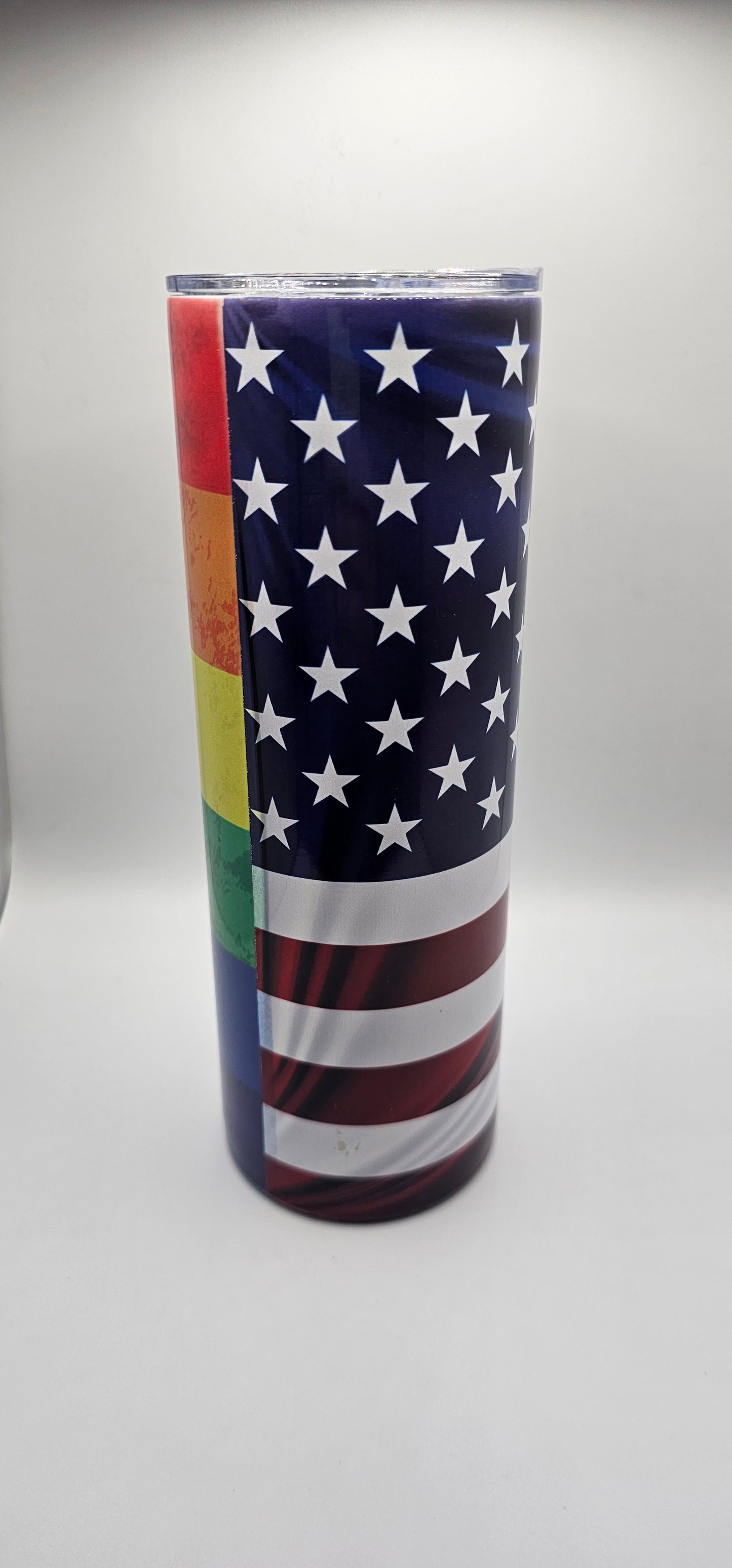 Distressed American Rainbow 20oz Skinny Tumbler