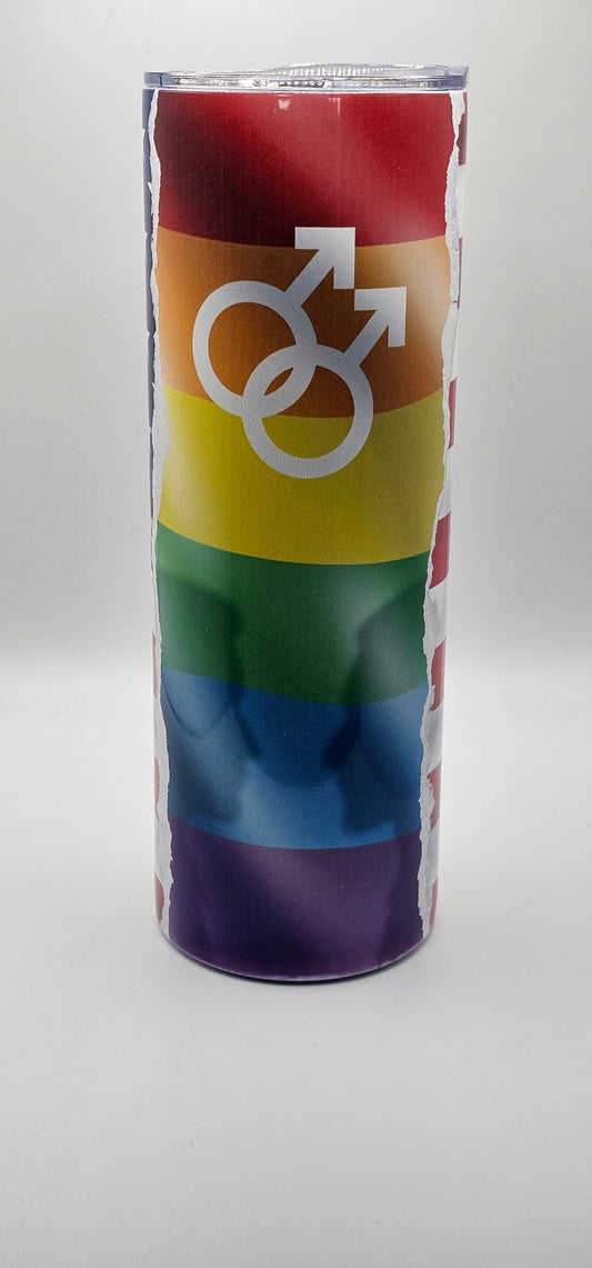 Patriotic Pride &amp; Equality 20oz Skinny Tumbler