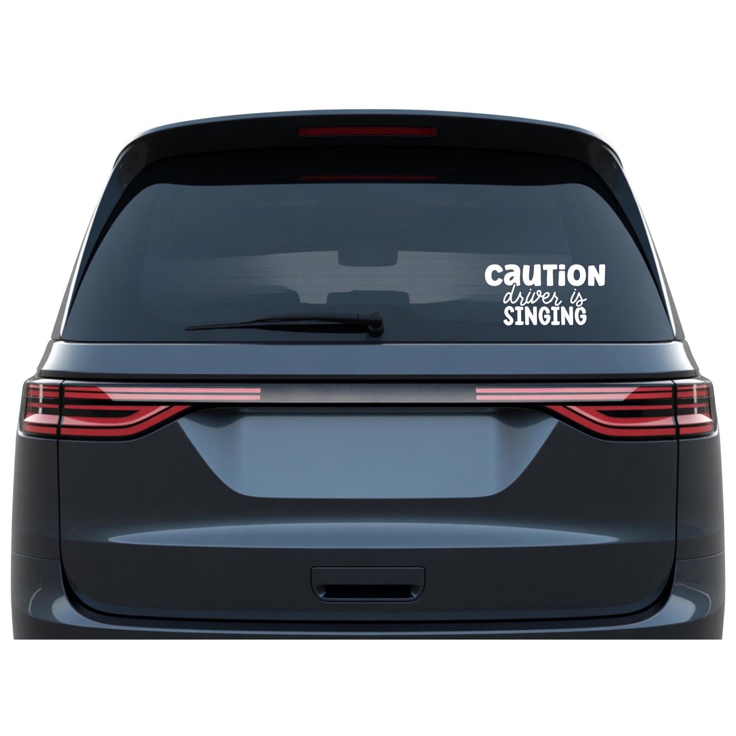 Sarcastic Bumper Sticker – “Caution Driver Is Singing” – Funny Gift for Drivers