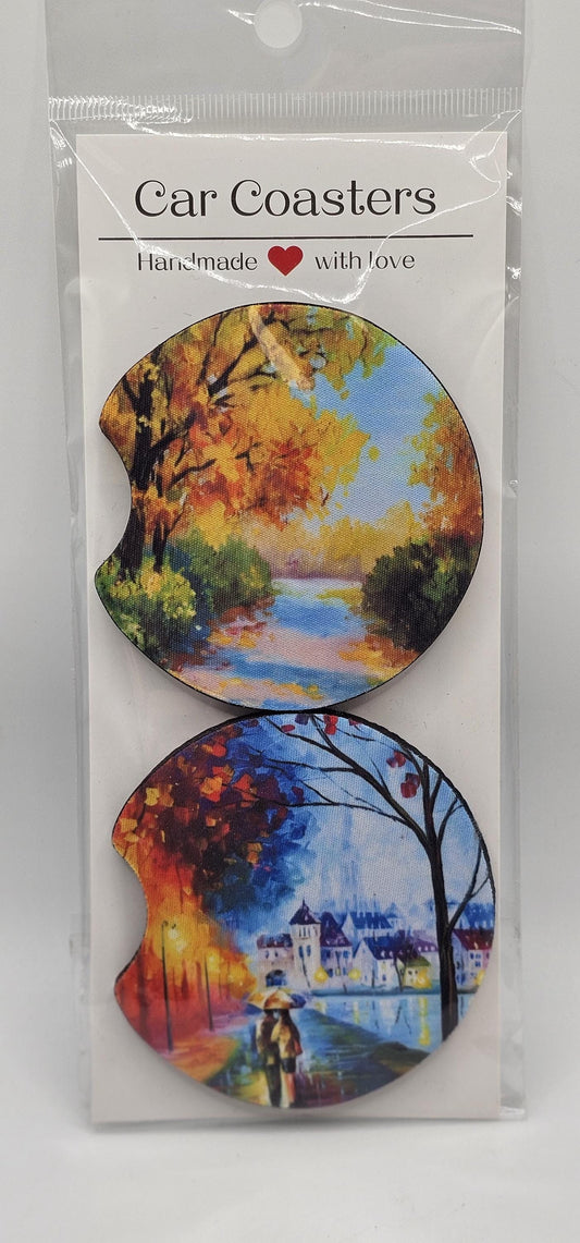 Watercolor Scene Coaster Set