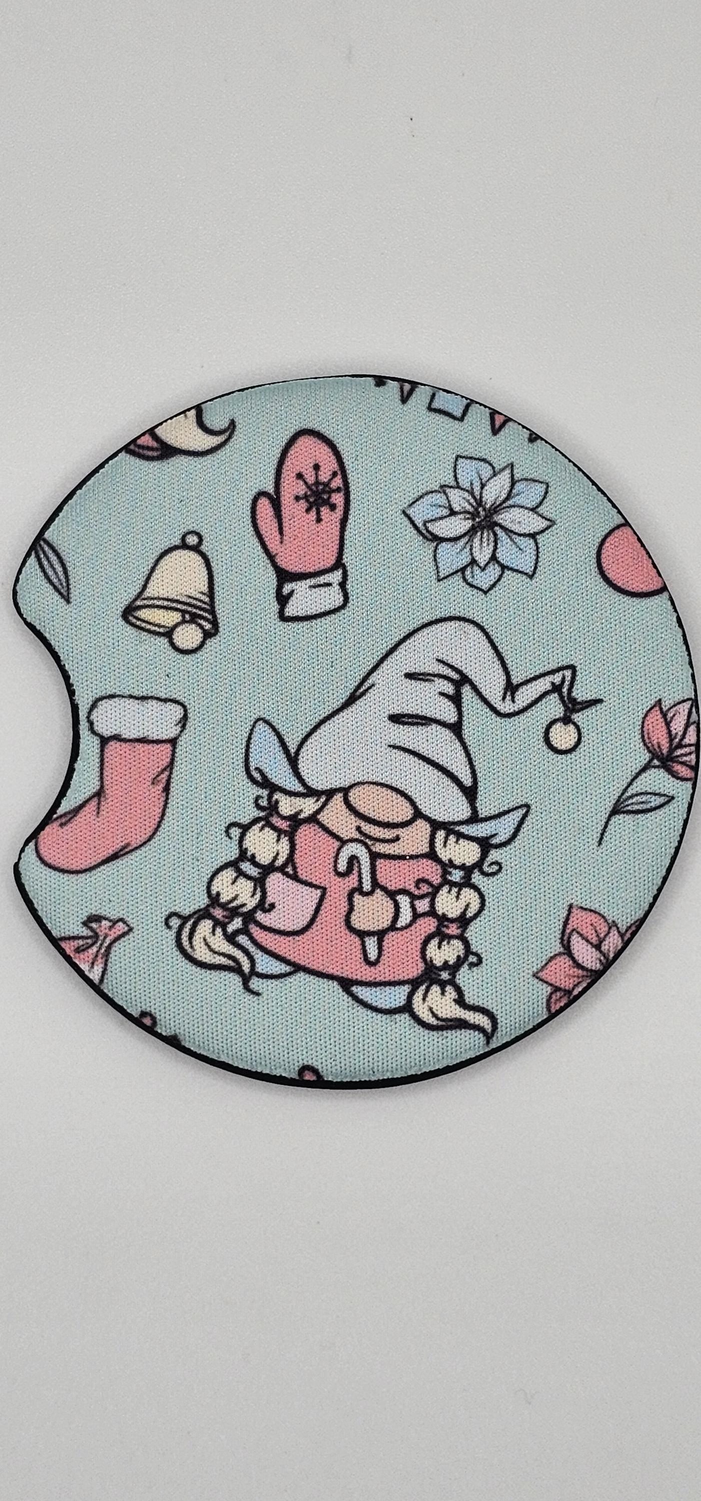 Whimsical Winter Car Coaster Set – Handmade Holiday Decor