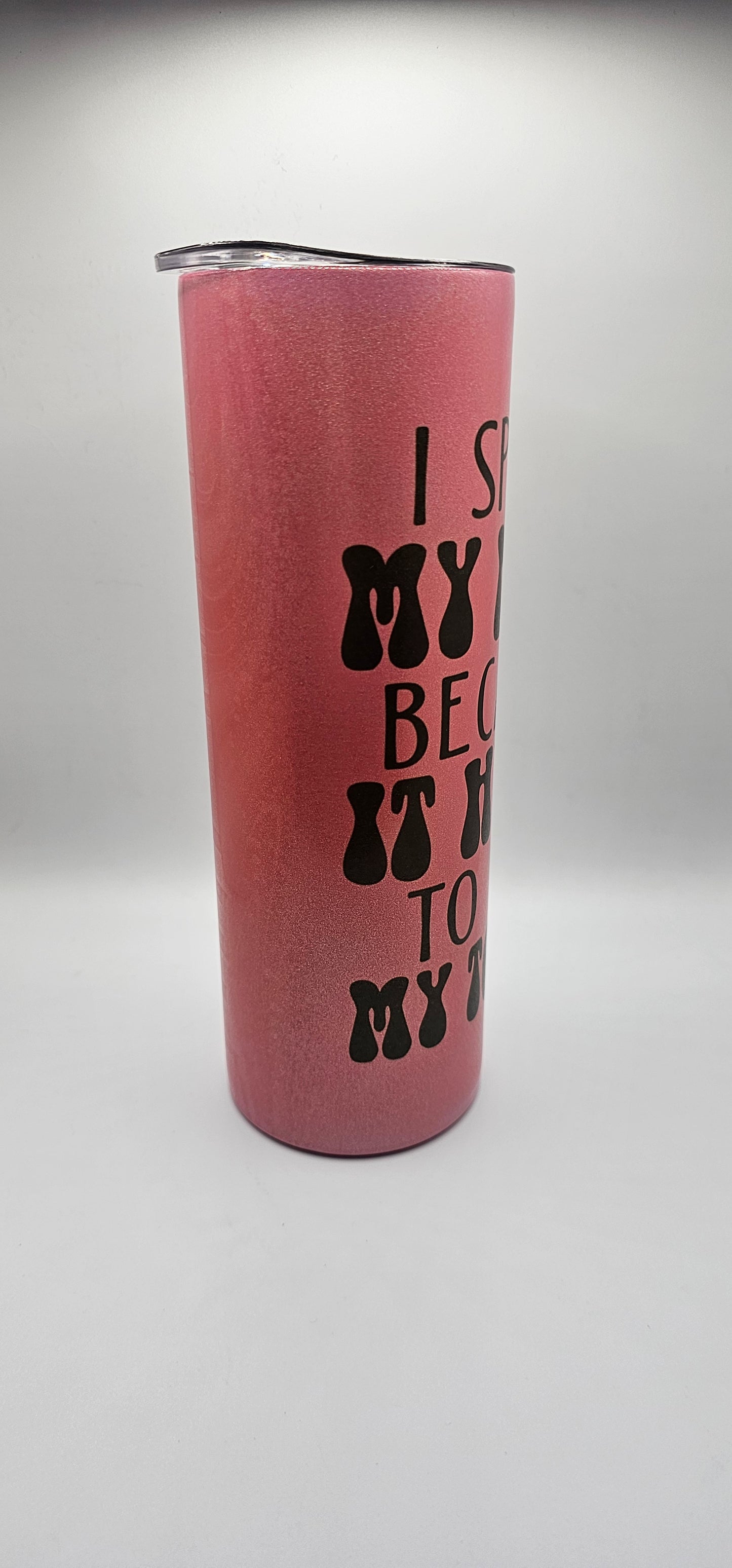 I Speak My Mind Shimmer Tumbler – 20oz Skinny Rose Gold Glitter Cup